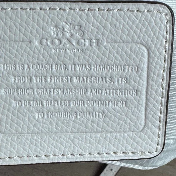 Coach Signature C Jacquard Crossbody Bag Khaki White Leather Trim‎ Gold Hardware - Picture 5 of 9